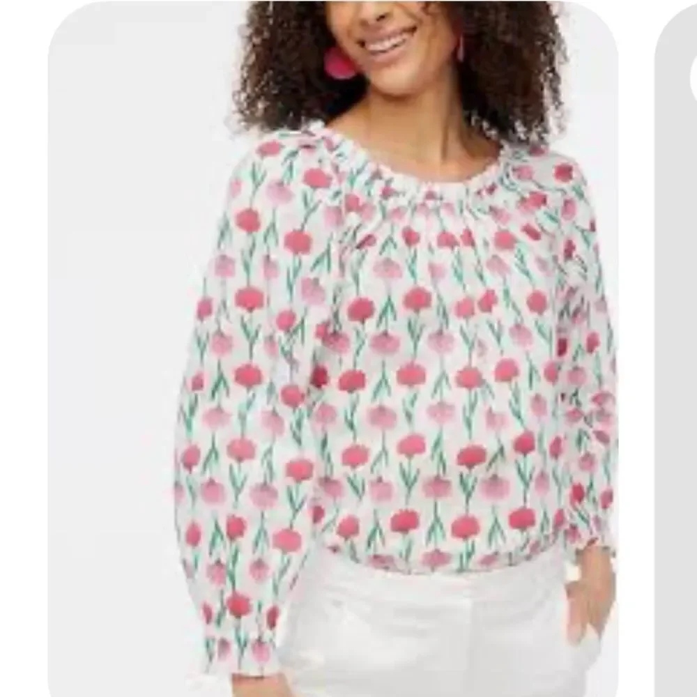 NWT JCrew floral cotton poplin shirt M